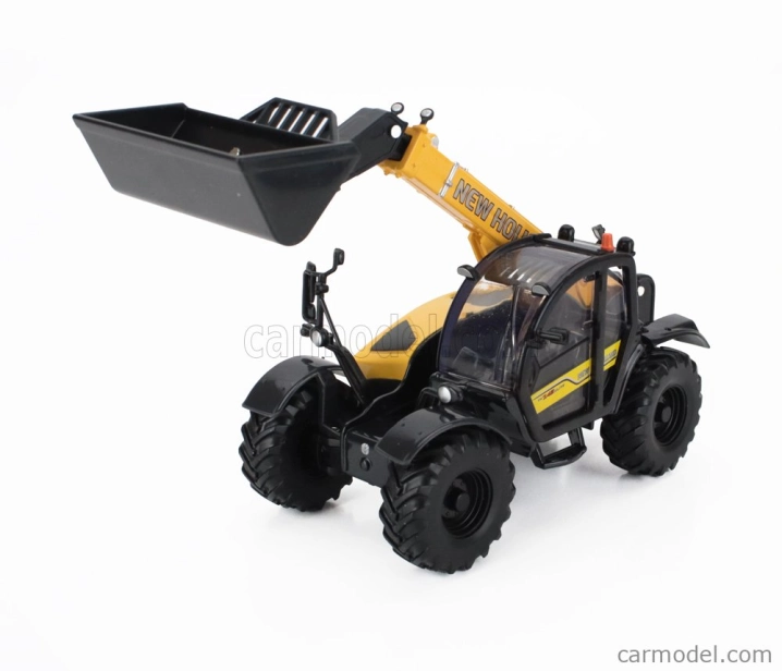 Britains New holland Th7.4z Panoramatický teleskopický traktor Ruspa Gommata - škrabák - Elevatore 1:32 Black Yellow