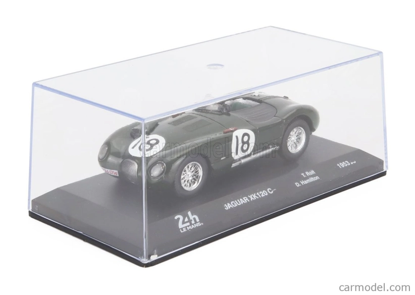 Edicola Jaguar Xk120 C-type Spider 3.4l Team Jaguar Cars Ltd N 18 Winner 24h Le Mans 1953 Tony Rolt - Duncan Hamilton 1:43 Zelená