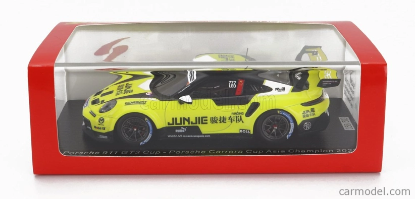 Spark-model Porsche 911 991-2 Gt3 Team Jungig N 777 Champion Asia Porsche Carrera Cup Season 2022 L.ye 1:43 Žlutá Černá