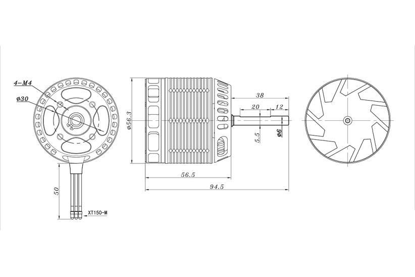 Motor M4530R 518kV Heli BLS