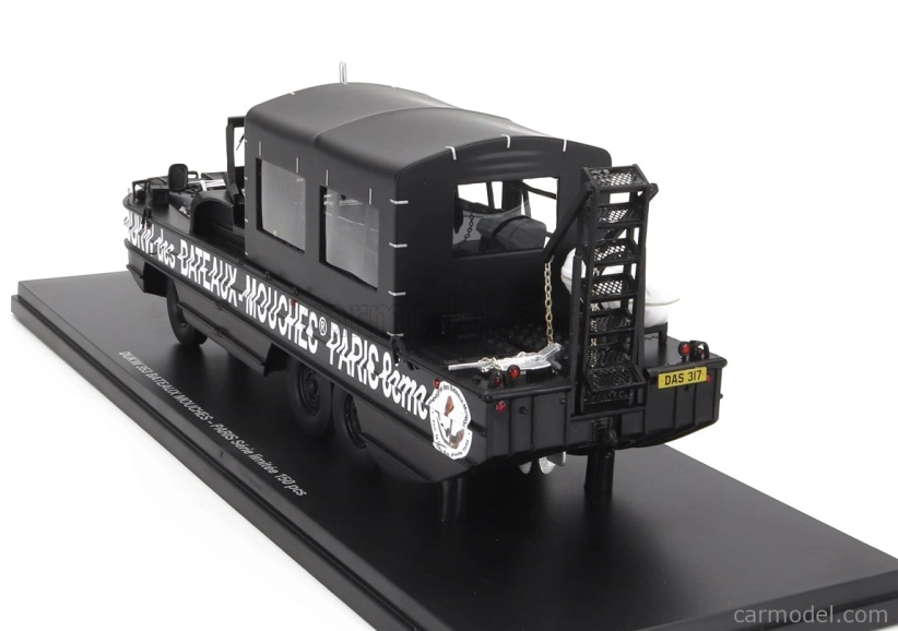 Perfex GMC Dukw Cckw 353 Truck Boat Bateaux Mouches Paris Anfibio Gommato 3-assi 1965 1:43 Black