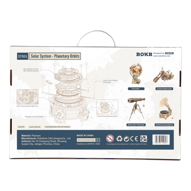 RoboTime 3D drevené mechanické puzzle Planetárium