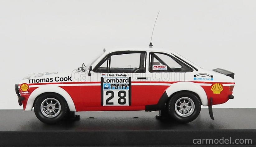 Trofeu Ford england Escort Mkii N 28 Rally Rac Lombard 1980 S.van Der Merwe - F.boshoff 1:43 Biela červená