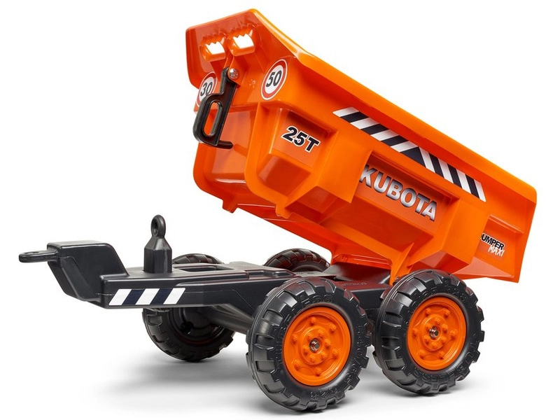 FALK – Šliapací traktor Kubota s nakladačom, rýpadlom a maxi vlečkou