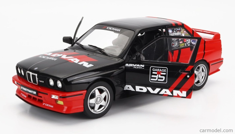Solido BMW radu 3 M3 (e30) Advan Rally Drift Team 1990 1:18 Červená čierna