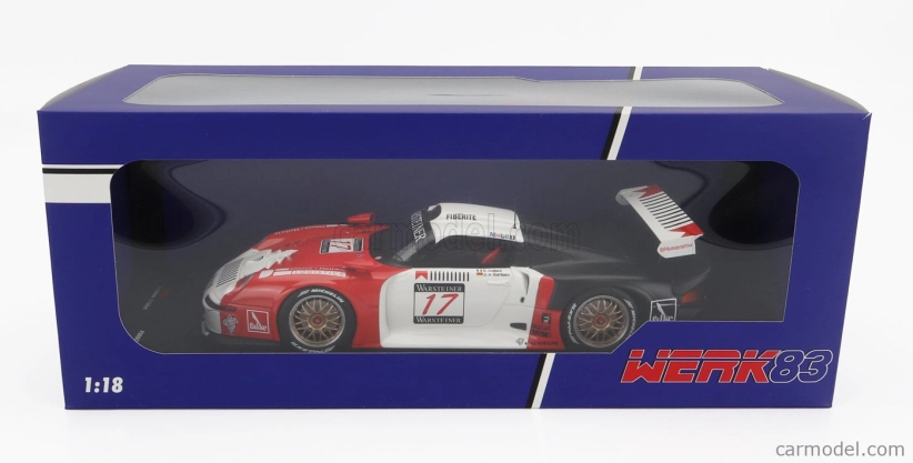 Werk83 Porsche 911 Gt1 3.2l Turbo Team Societe Jb N 17 Fia Gt Nurburgring 1997 E.collard - J.von Gartzen 1:18 červená biela