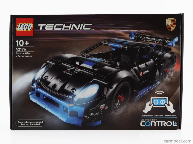 Lego Porsche Lego Technic - 718 Cayman Gt4 E-performance N 0 Racing 2022 1:12 Matná čierna svetlo modrá