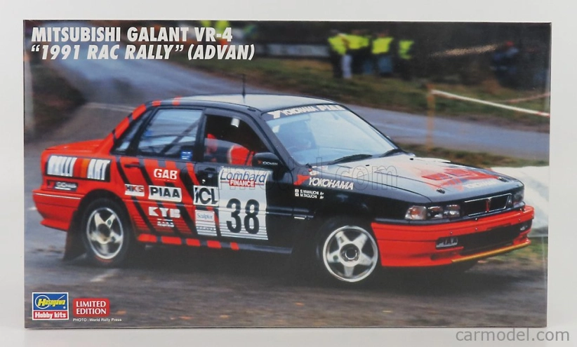 Hasegawa Mitsubishi Galant Vr-4 Advan N 38 Rally Rac Lombard 1991 S.yamauchi - M.taguchi 1:24 /
