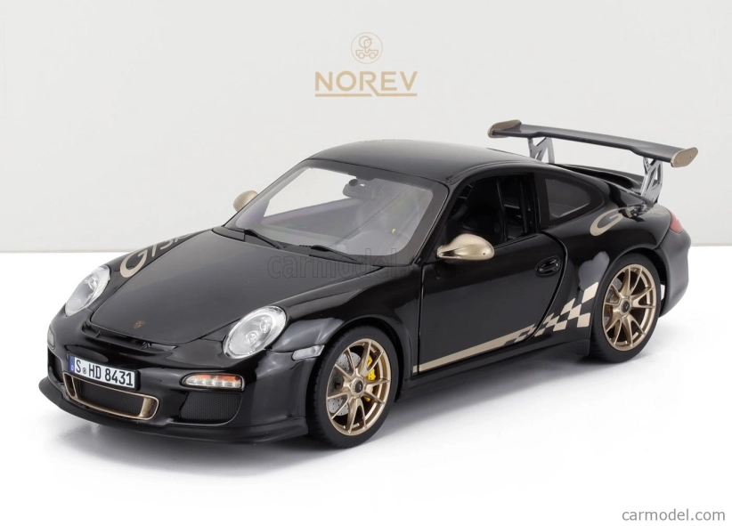 Norev Porsche 911 997-2 Gt3 Rs Coupe 2009 1:18 Černé Zlato