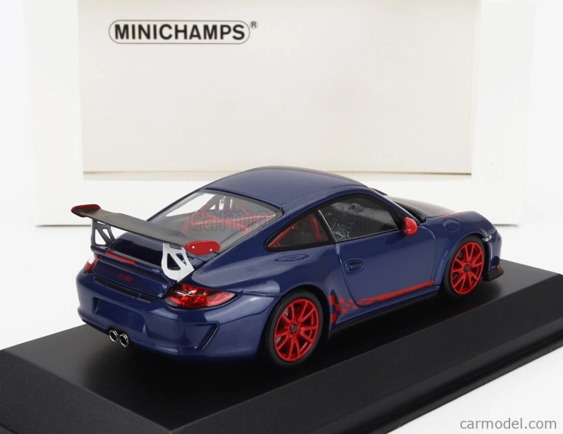 Minichamps Porsche 911 997-2 Gt3 Rs 3.8 Coupe 2009 - Red Wheels 1:43 Blue