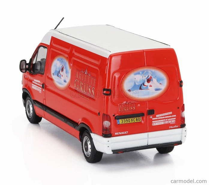 Eligor Renault Master Van Arlette Gruss 2003 1:43 červená biela