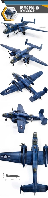 Model Kit lietadlo 12334 - USMC PBJ-1D (B-25 Mitchell) (1:48)