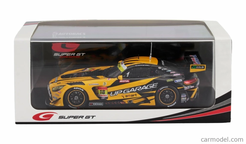 Spark-model Mercedes Benz Amg Gt3 Evo Team Upgarage N 18 Gt300 Class Super Gt 2025 Takashi Kobayashi - Yuto Nomura 1:43 Yellow Black