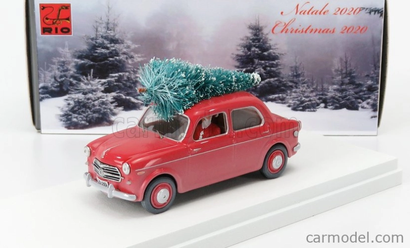 Rio-models Fiat 1100/103 1954 - Christmas Edition 2020 - Con Babbo Natale - With Figure Santa Claus 1:43 Red
