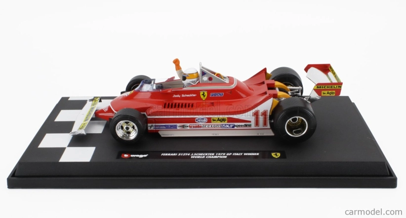 Bburago Ferrari F1  312t4 N 11 Winner Gp Monza Jody Scheckter (with Pilot Figure) 1979 World Champion 1:18 Red