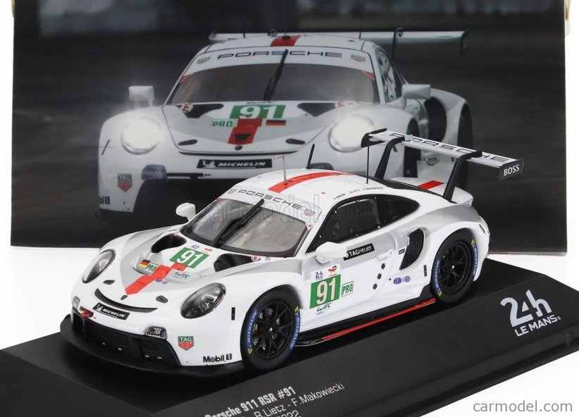 Ixo-models Porsche 911 991-2 4.2l Team Porsche Gt N 91 Winner Lmgte Pro Class 24h Le Mans 2022 Gianmaria Bruni - Richard Lietz - Frederic Makowiecki 1:43 Biela Sivá Červená