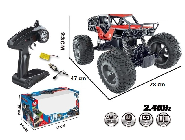 RC auto Important Miracle crawler, červená + náhradná batéria