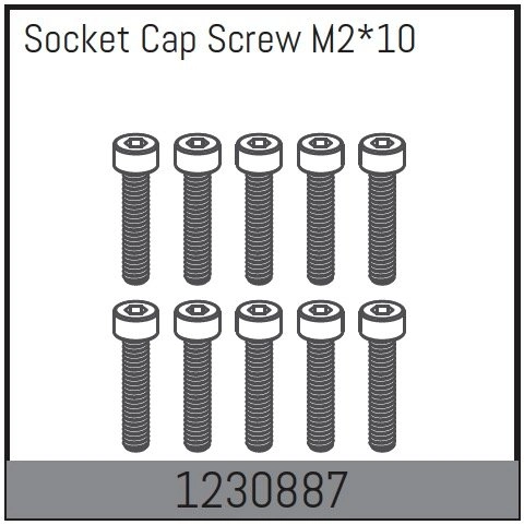 1230887 - M2*10 Socket Cap Screw Set (10)