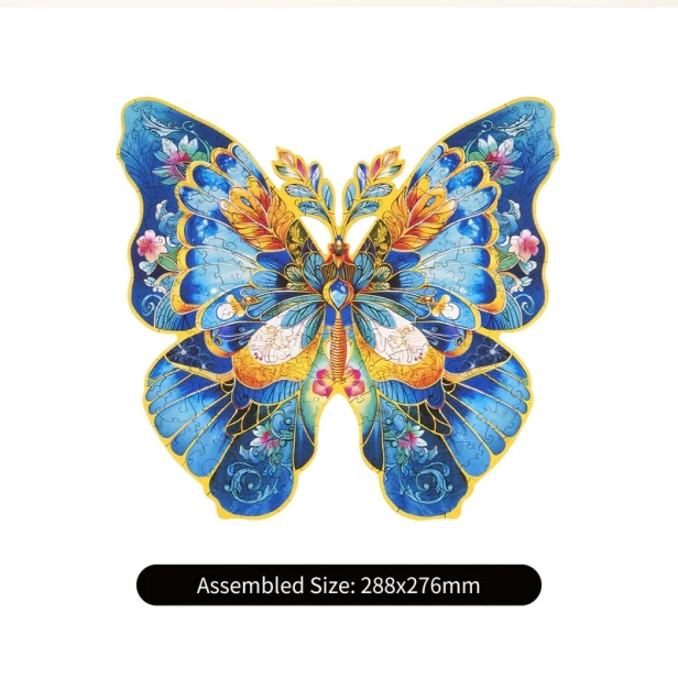 RoboTime Drevené puzzle Motýľ Morpho Helena