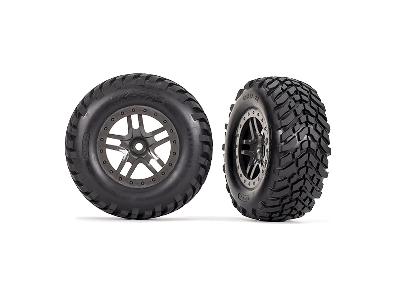 Traxxas kolo 2.2/3.0", disk SCT Split-Spoke gray beadlock, pneu SCT (2)