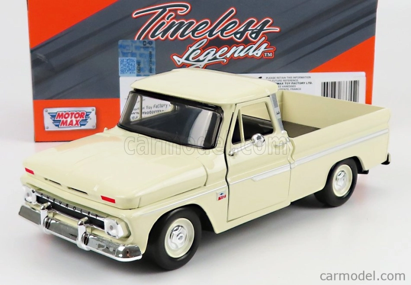 Motor-max Chevrolet C-10 Fleetside Pick-up 1966 1:24 Cream