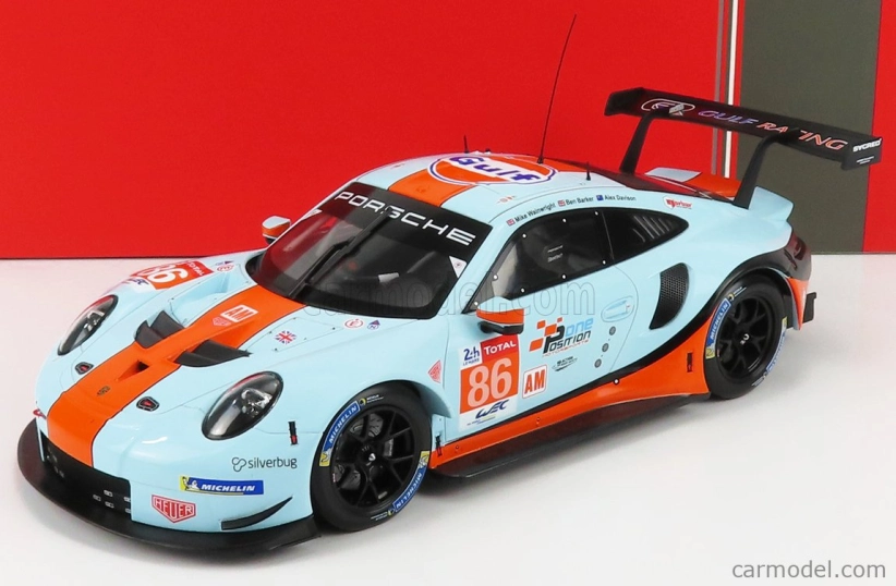 Ixo-models Porsche 911 991 Rsr 4.0l Team Gulf Racing N 86 1:18, světle modrá