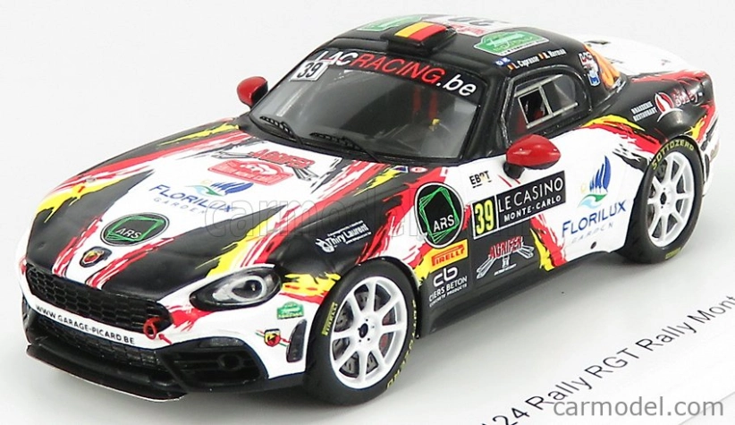 Spark-model Fiat 124 Abarth Rgt Team Lac Racing N 39 Rally Montecarlo 2020 L.caprasse - R.herman 1:43 Černá Bílá Červená