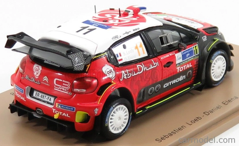 Spark-model Citroen C3 Wrc Team Citroen Total Abu Dhabi Wrt N 11 Rally Mexico 2018 S.loeb - D.elena 1:43 Červená čierna biela