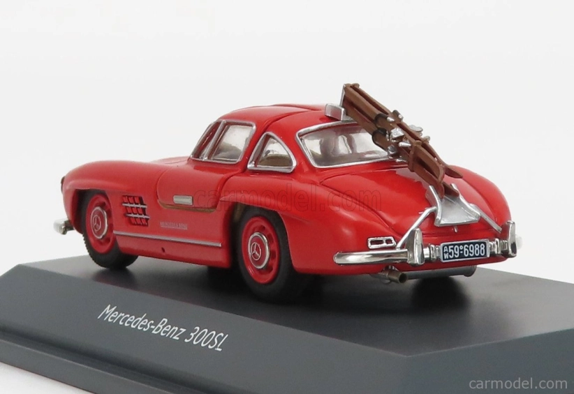 Schuco Mercedes benz 300sl Coupe Gullwing (w198) 1954 - Con Sci - With Figure And Ski 1:43 Red