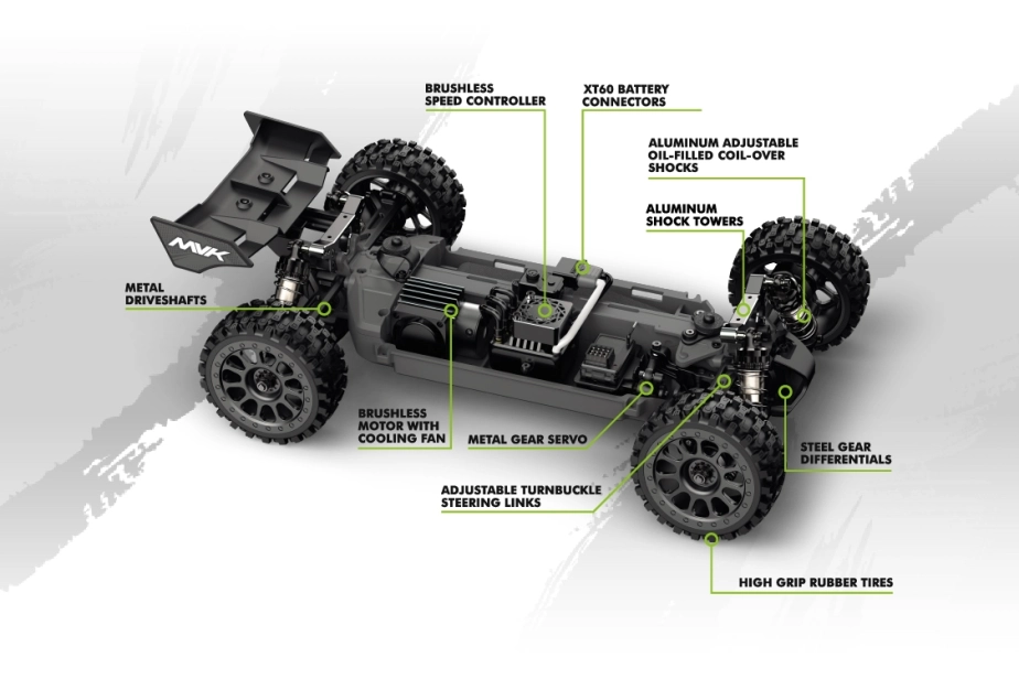 Buggy QByte XB Pro 1/12 – fluorescenční zelená