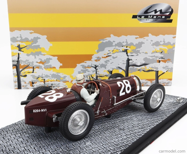 Miniatúry Le mans Bugatti F1 Type 59 N 28 Monaco Gp 1934 Tazio Nuvolari 1:18 Bordeaux