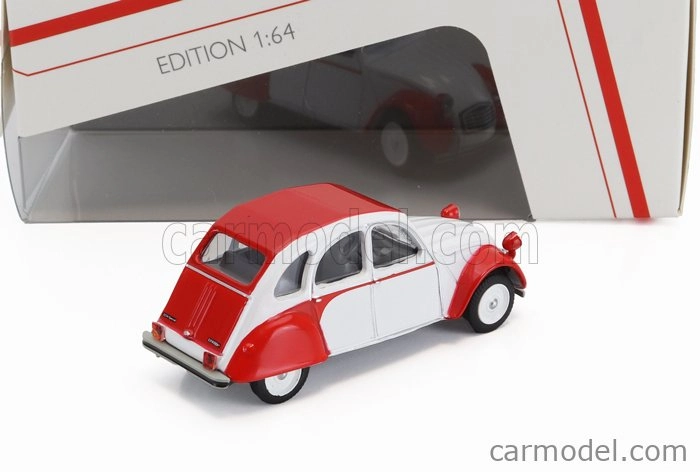 Schuco Citroen 2cv 1976 1:64 bielo-červená