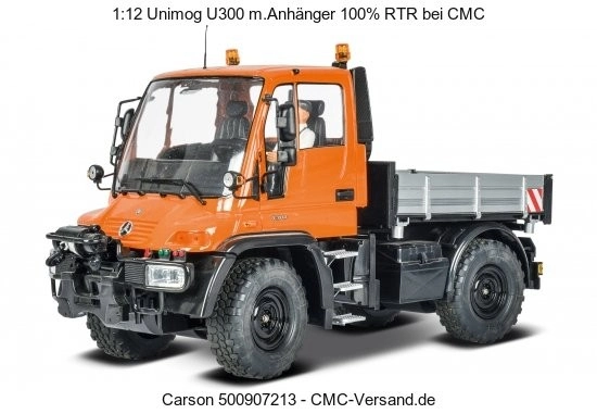 RC Unimog U300 s vozíkom, oranžová