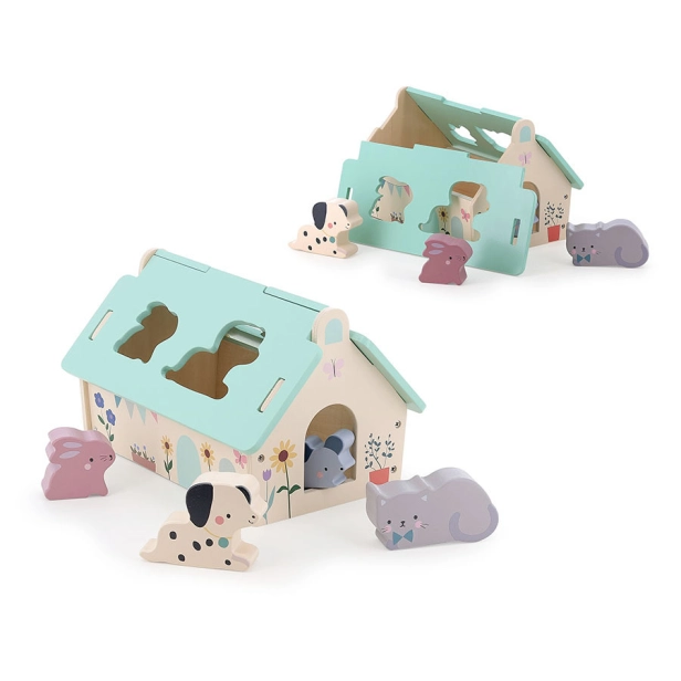 Vilac Dřevěná vkládačka Domeček pro zvířátka Sarah Betz