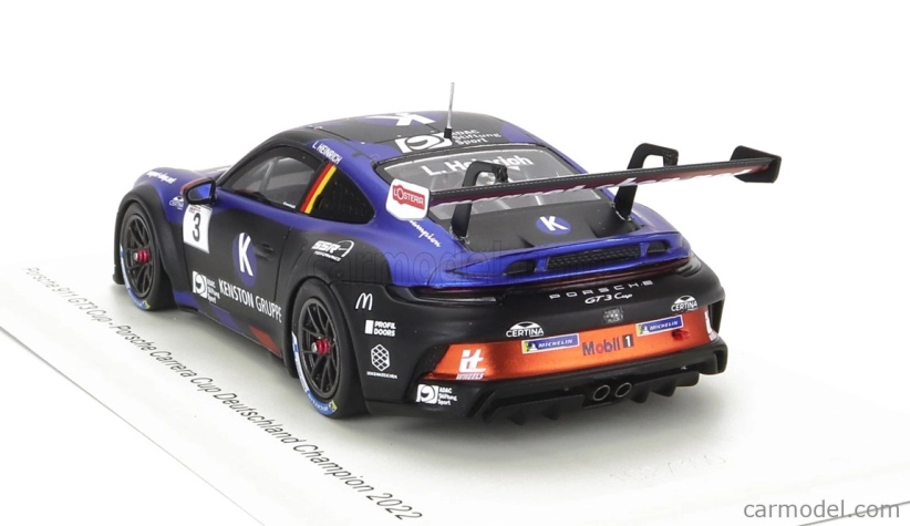 Spark-model Porsche 911 991-2 Gt3 Team Kenston N 3 Champion German Porsche Carrera Cup Season 2022 L.heinrie 1:43 Black