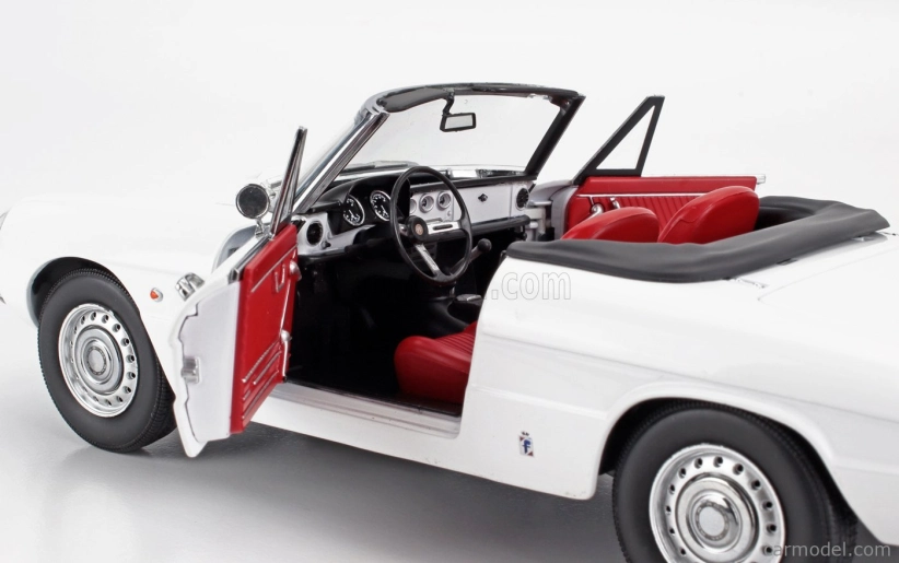 Turistické modely áut Alfa romeo Duetto Spider 1600 Coda Tonda 1966 1:18 Biela čierna