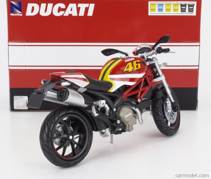 Newray Ducati Monster 796 N 46 2011 1:12 Červená Bílá Žlutá