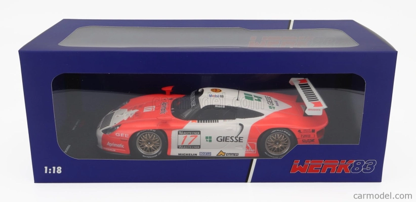 Werk83 Porsche 911 3.2l Gt1 Evo Team N 17 Fia Gt Championship 1997 Emmanuel Collard - Mauro Baldi 1:18 Červená biela