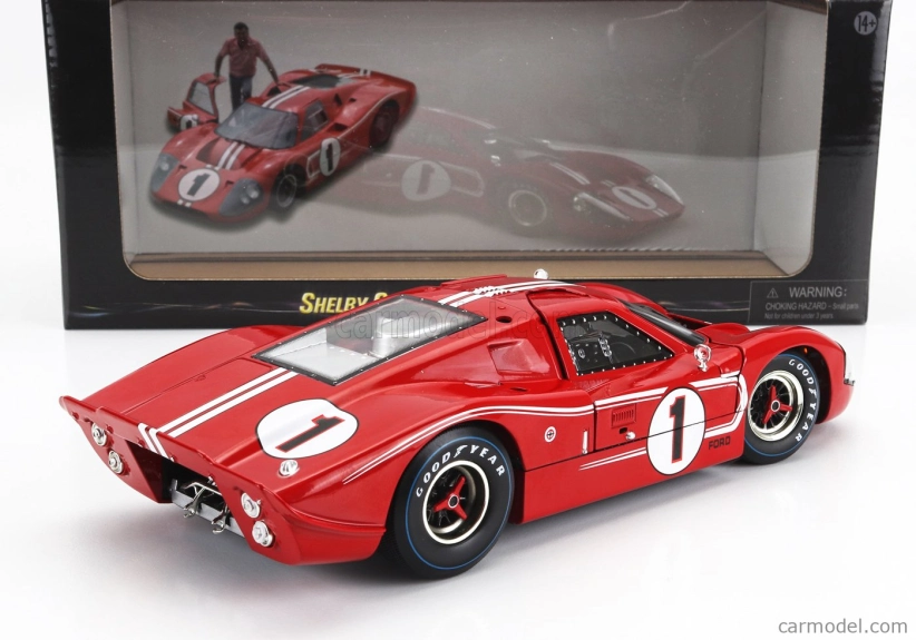 Shelby-collectibles Ford usa Gt40 Mkiv 7.0l V8 Team Shelby American Inc. N 1 Víťaz 24h Le Mans 1967 A.j.foyt - D.gurney 1:18 Červená Biela