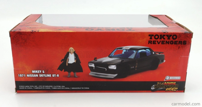 Jada Nissan Skyline Gt-r 1971 s figúrkou Mikeyho - Tokyo Revengers 1:24 Black
