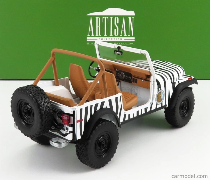 Greenlight Jeep Cj-7 Open 1976 - When Nature Calls - Ace Ventura - Movie 1995 1:18 Černá Bílá