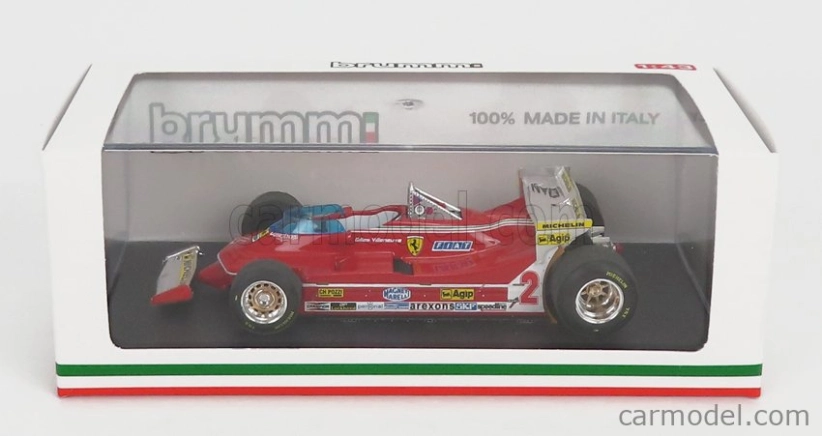 Brumm Ferrari F1 312t5 N 2 Monaco Gp 1980 Gilles Villeneuve 1:43 červená