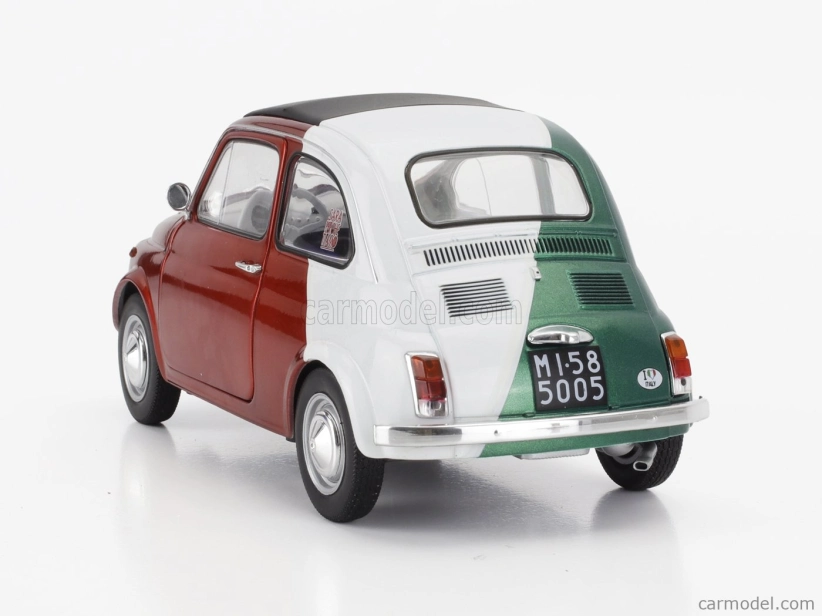 Solido Fiat 500 Italian Livery Tribute 1965 1:18 Červená Zelená Bílá