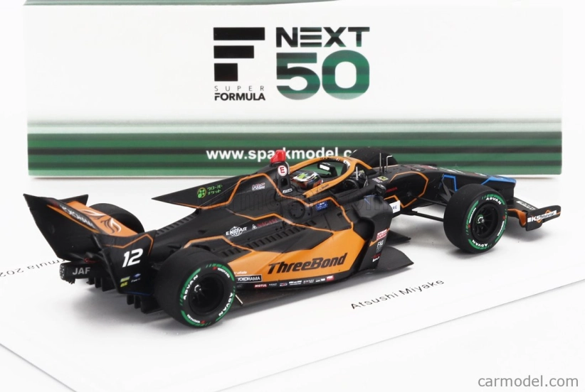 Spark-model Dallara Sf23 Hr-417-e Team Threebond Racing M-tec N 12 Super Formula Season 2024 Atsushi Miyake 1:43 Černá Oranžová