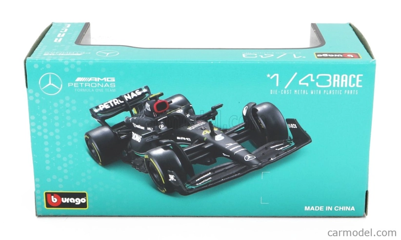 Bburago Mercedes gp F1 W14 Team Mercedes-amg Petronas F1 N 63 1:43, černá