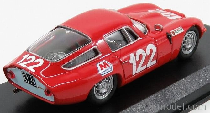 Najlepší model Alfa romeo Tz1 Scuderia Pagaso N 122 Targa Florio 1966 Lo Piccolo - Sutera 1:43 Red