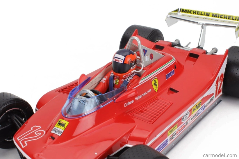 Bburago Ferrari F1  312t4 N 12 Winner South Africa Gp Kyalami (with Pilot) 1979 Gilles Villeneuve 1:18 Red