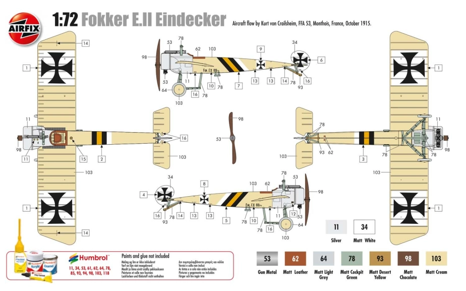 Classic Kit lietadlo A01086 – Fokker E.II Eindecker (1:72)