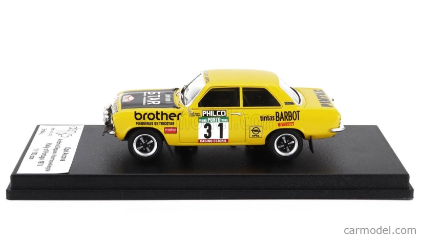 Trofeu Opel Ascona (nočná verzia) N 31 Rally Portugal 1976 Antonio Diegues - Henrique Alegria 1:43 Žltá čierna