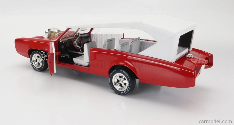 Autoworld Pontiac Gto Convertible Monkeemobile - The Monkees 1966 1:18 Červená Bílá